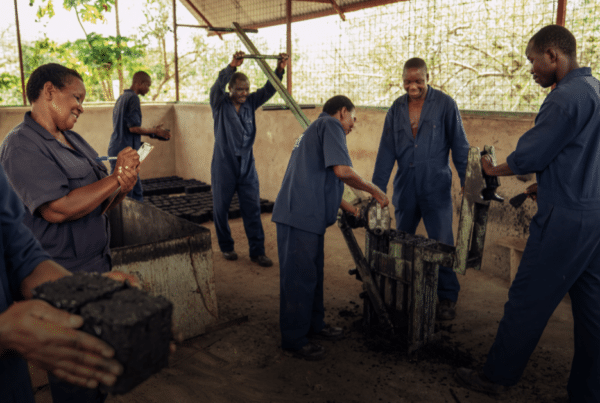 Eco charcoal initiative in the Kasigau carbon offset project in Kenya